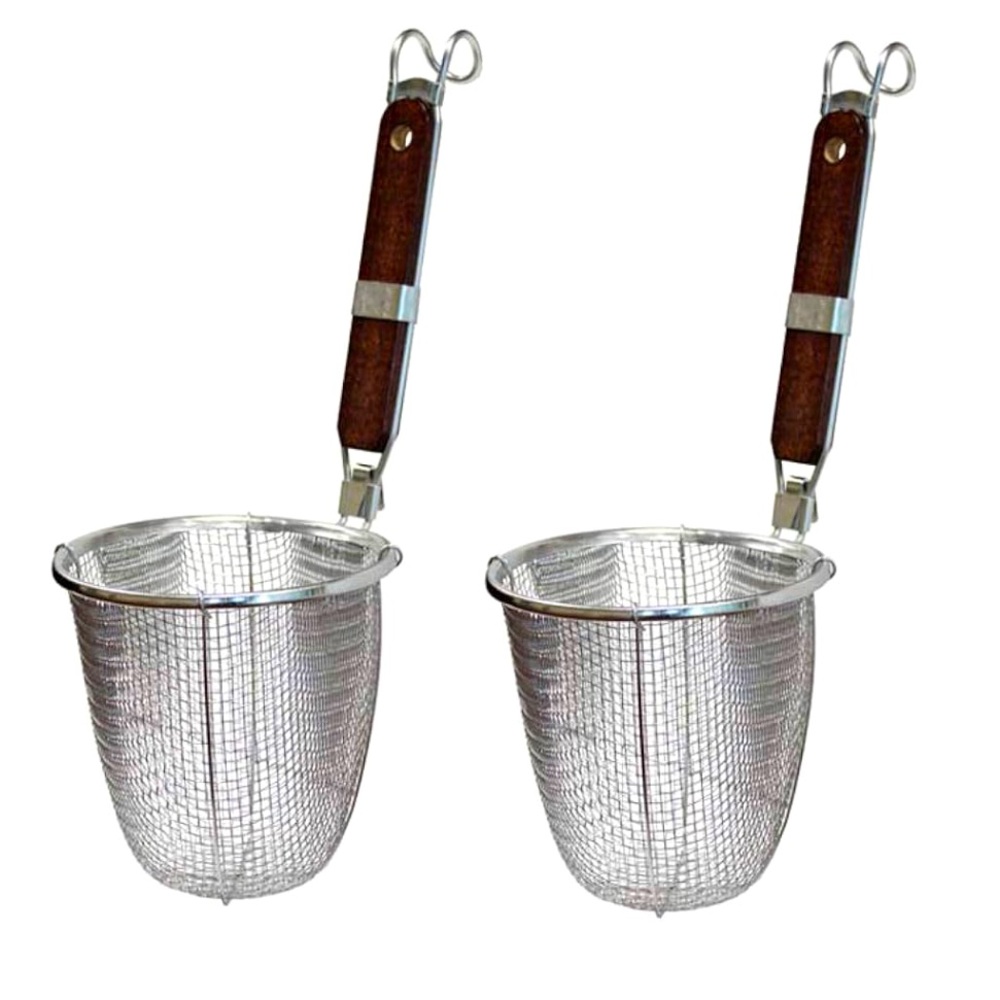 New! Stainless Steel Mesh Strainers with Wooden Handles